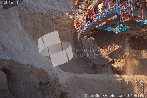 Image of Large excavator machine in the mine