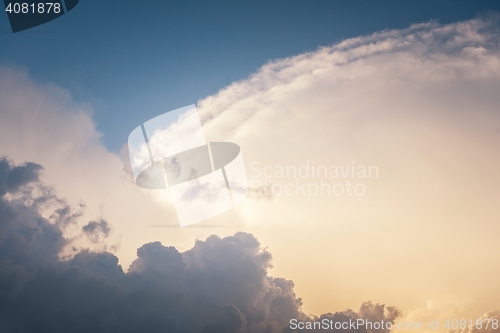Image of Beautiful sky with fluffy clouds