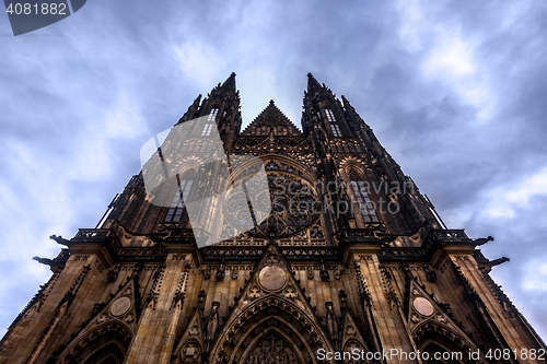 Image of PRAGUE, CZECH REPUBLIC 2014 november 26: The Metropolitan Cathedral of Saints Vitus, Wenceslaus and Adalbert is the most important cathedral