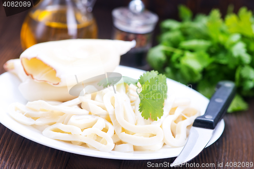 Image of Boiled calamari squid