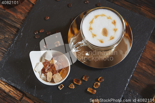 Image of Fresh cappuccino in glass w