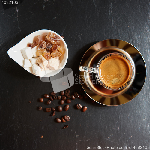 Image of Top view cup of coffee