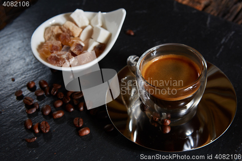 Image of Top view cup of coffee