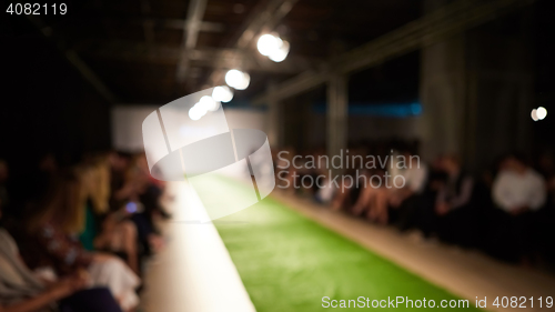 Image of Fashion runway out of focus, blur background.