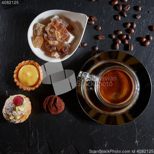 Image of Top view cup of coffee