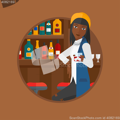 Image of Woman sitting at the bar counter.