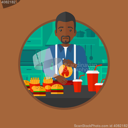 Image of Man suffering from heartburn vector illustration.