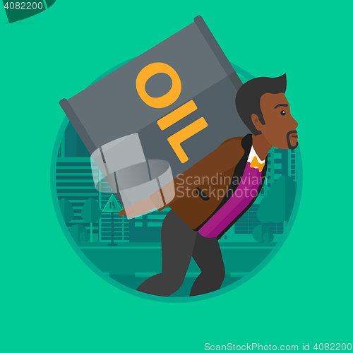 Image of Man with oil can vector illustration.