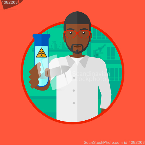 Image of Scientist with test tube vector illustration.