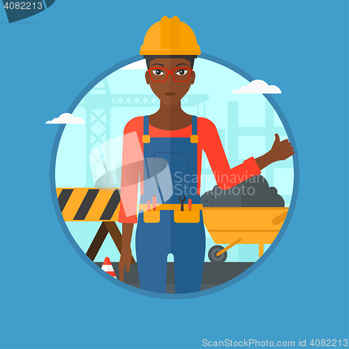 Image of Builder giving thumb up vector illustration.