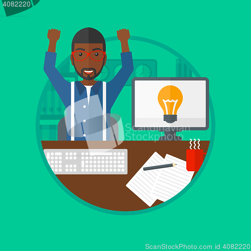 Image of Creative excited man having business idea.