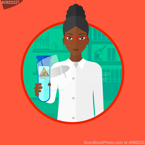 Image of Scientist with test tube vector illustration.