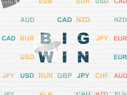 Image of Business concept: Big Win on wall background