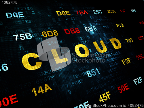 Image of Cloud computing concept: Cloud on Digital background