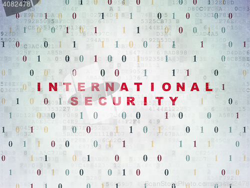 Image of Protection concept: International Security on Digital Data Paper background