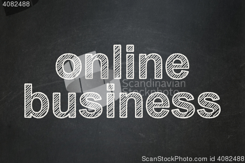 Image of Business concept: Online Business on chalkboard background