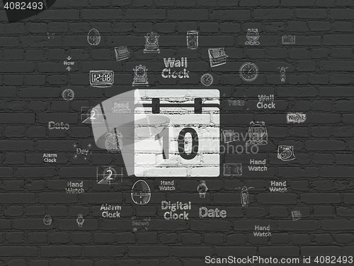 Image of Time concept: Calendar on wall background