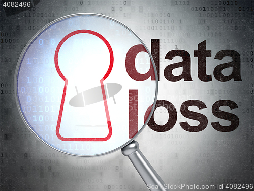 Image of Data concept: Keyhole and Data Loss with optical glass