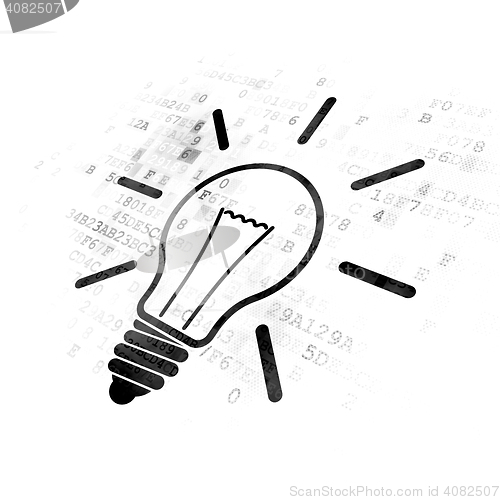Image of Business concept: Light Bulb on Digital background