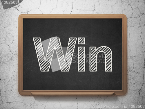 Image of Finance concept: Win on chalkboard background