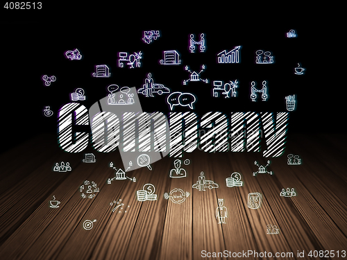 Image of Business concept: Company in grunge dark room