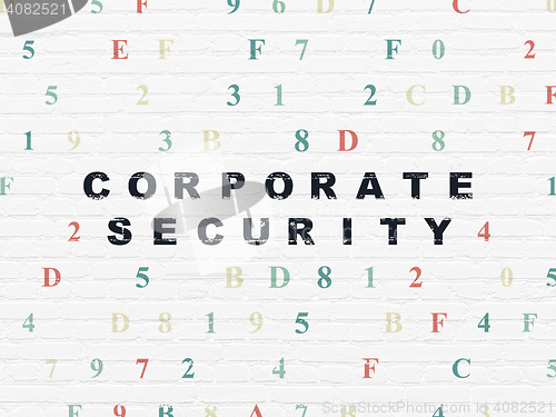 Image of Security concept: Corporate Security on wall background
