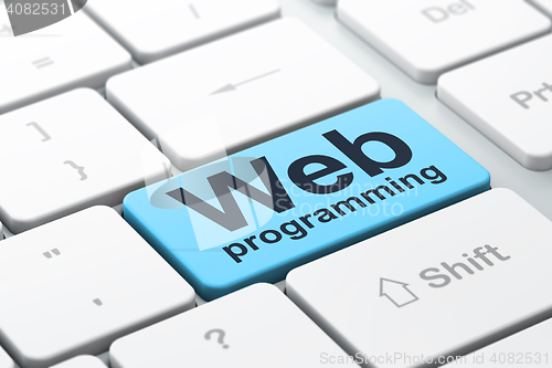 Image of Web development concept: Web Programming on computer keyboard background