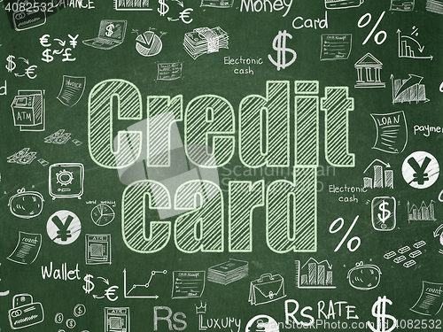 Image of Banking concept: Credit Card on School board background