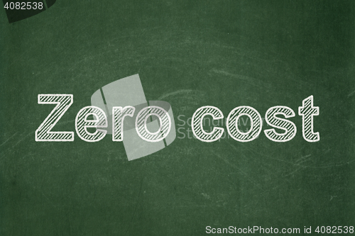 Image of Finance concept: Zero cost on chalkboard background