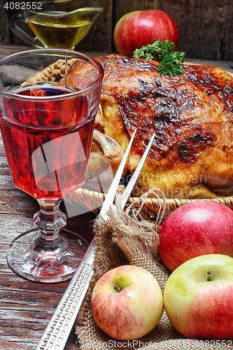 Image of Baked chicken with apples