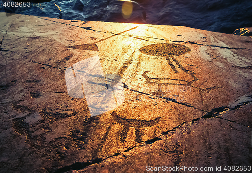 Image of Onega Petroglyphs At Sunset