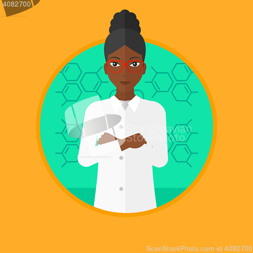 Image of Female laboratory assistant vector illustration.