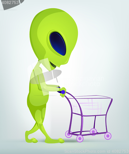 Image of Funny Alien Cartoon Illustration