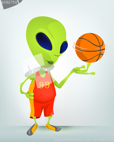 Image of Funny Alien Cartoon Illustration