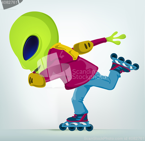 Image of Funny Alien Cartoon Illustration