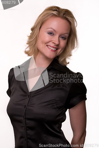 Image of Woman in black blouse
