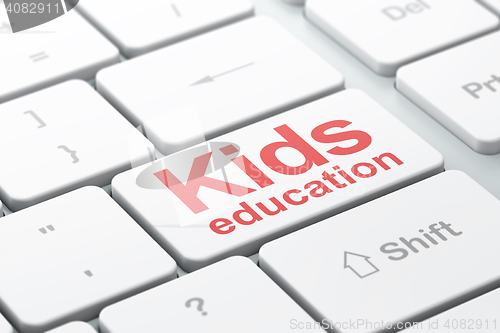 Image of Learning concept: Kids Education on computer keyboard background