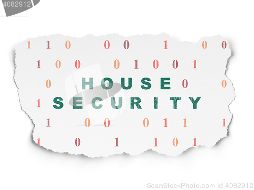 Image of Protection concept: House Security on Torn Paper background