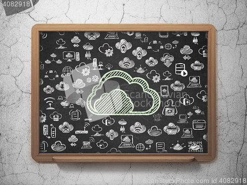 Image of Cloud computing concept: Cloud on School board background