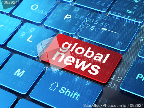 Image of News concept: Global News on computer keyboard background