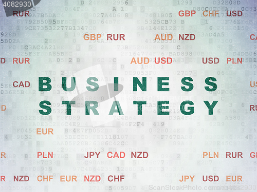 Image of Business concept: Business Strategy on Digital Data Paper background