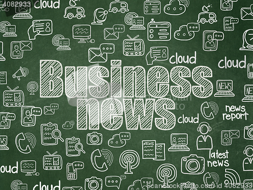 Image of News concept: Business News on School board background