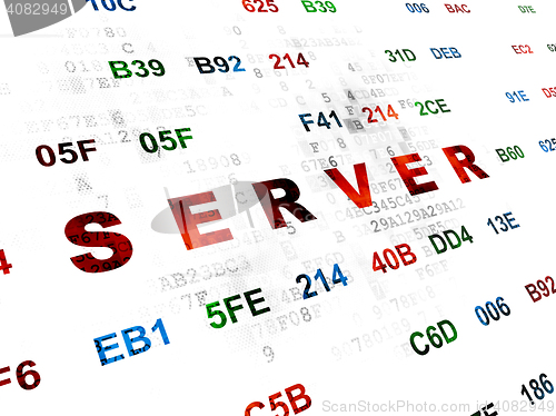 Image of Web development concept: Server on Digital background