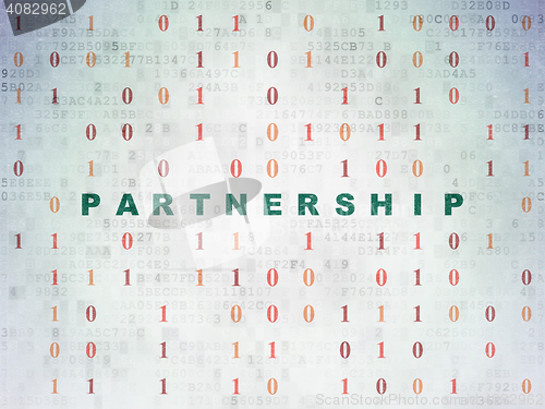 Image of Finance concept: Partnership on Digital Data Paper background