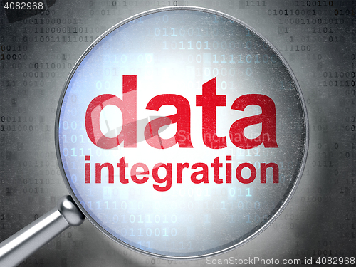 Image of Data concept: Data Integration with optical glass