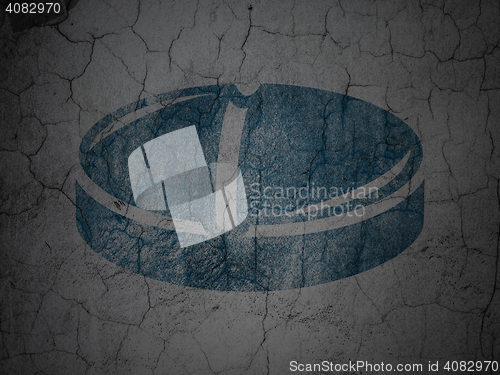 Image of Medicine concept: Pill on grunge wall background