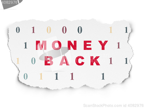 Image of Business concept: Money Back on Torn Paper background