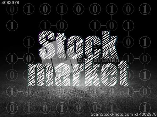 Image of Finance concept: Stock Market in grunge dark room