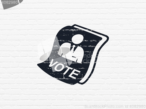 Image of Politics concept: Ballot on wall background