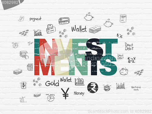 Image of Banking concept: Investments on wall background